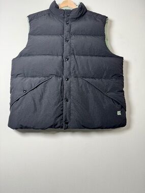 AYR The Double Double Reversible Down Puffer Vest Sage Green / Black Sz Large